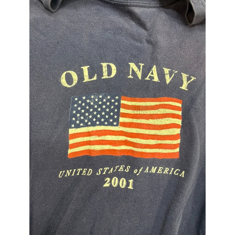 Old Navy 2001 American Flag T-Shirt - Vintage Y2K - Mens XL Navy Blue Tee - Picture 3 of 9